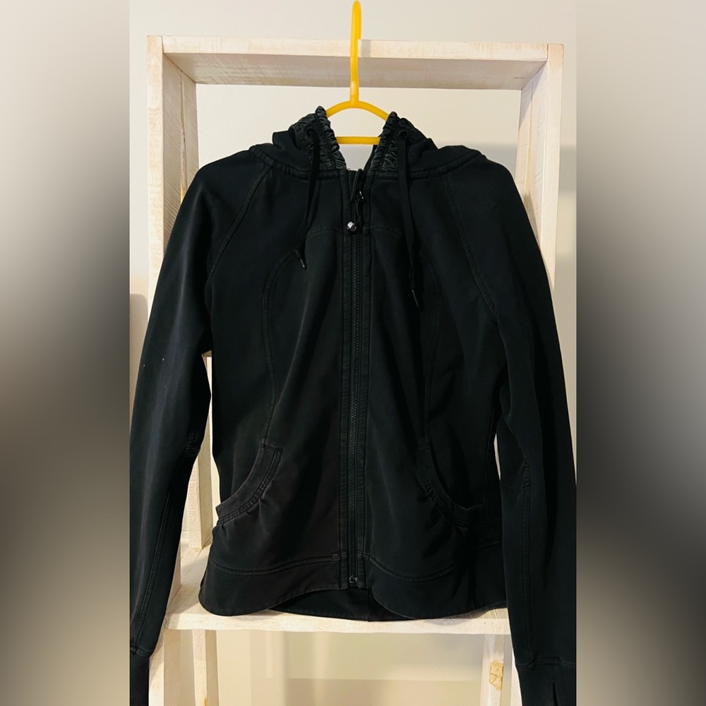 Lululemon Black Scuba Full Zip Hoodie (Size 8)